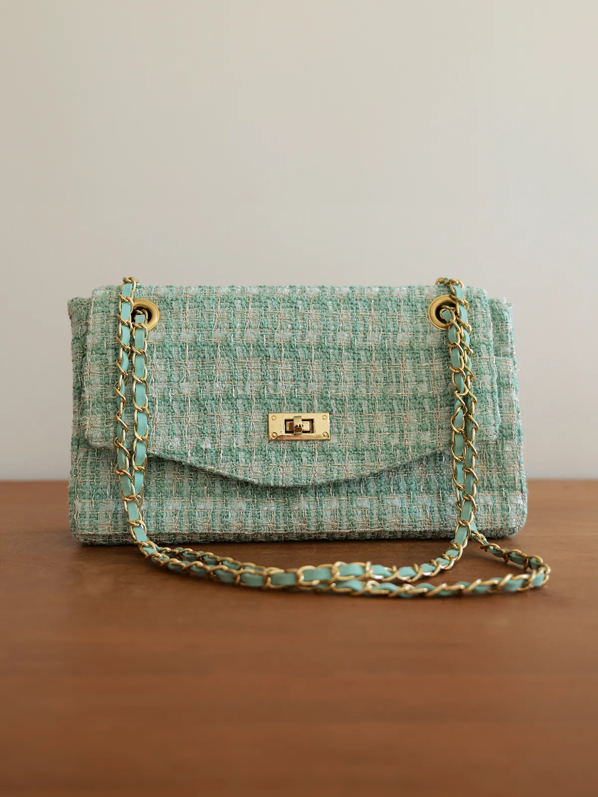 ancea-paris-kits-edgar-kit-sac-tweed-vert-pastel-lurex-dor image 1