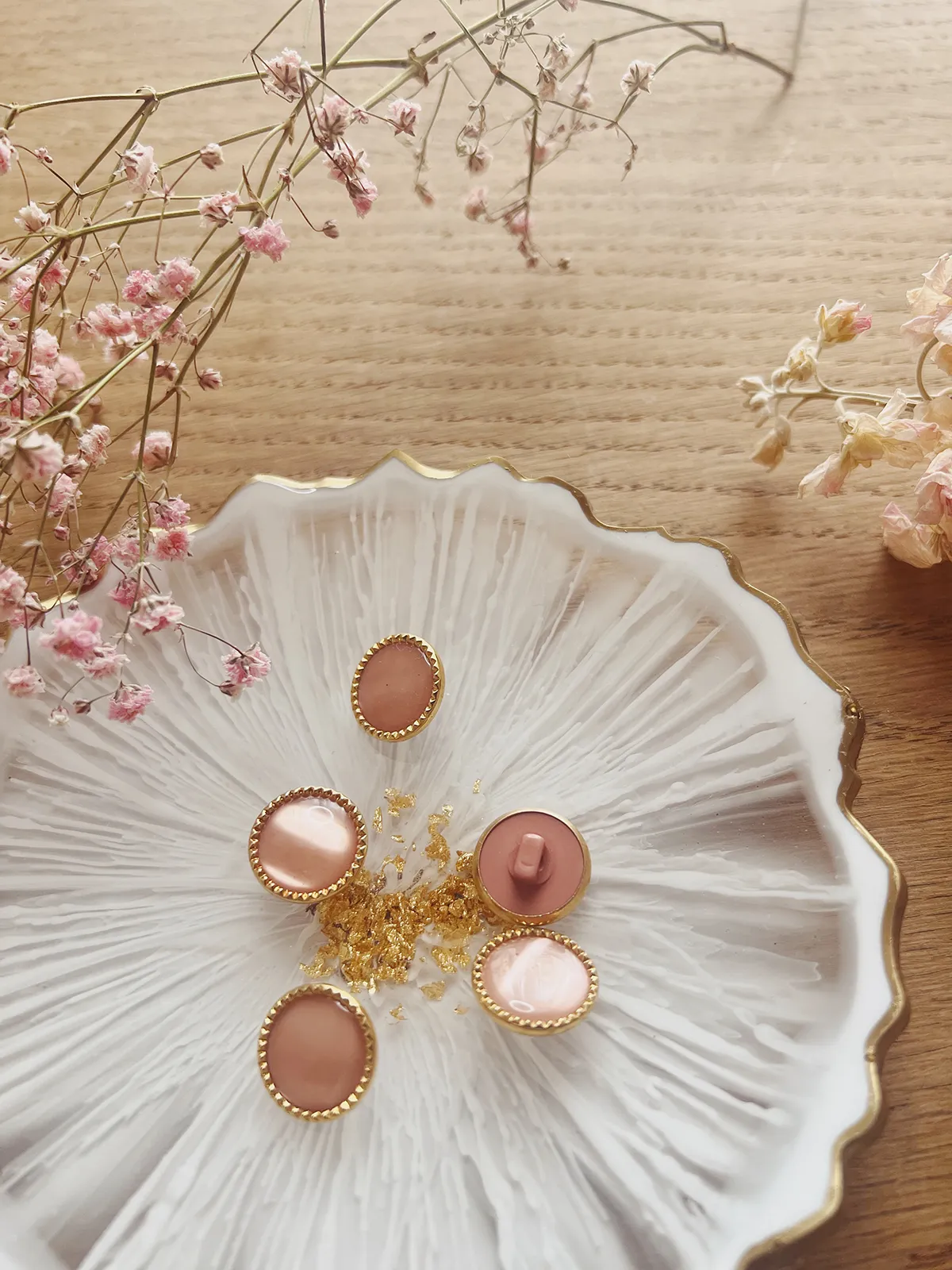 ancea-paris-bouton-vintage-rose-poudr-dor-15-mm image 1