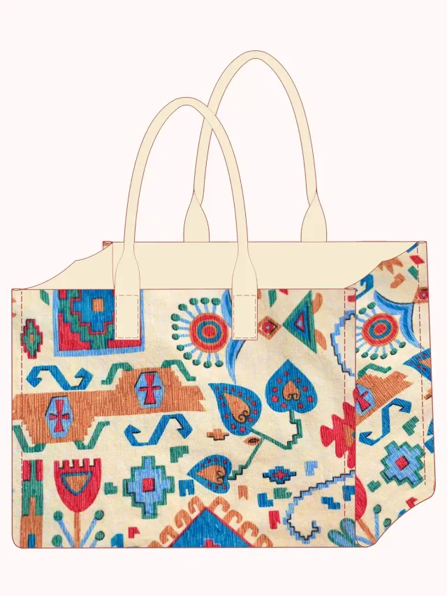 ancea-paris-lotti-kit-cabas-tissu-ethnique-cru image 1