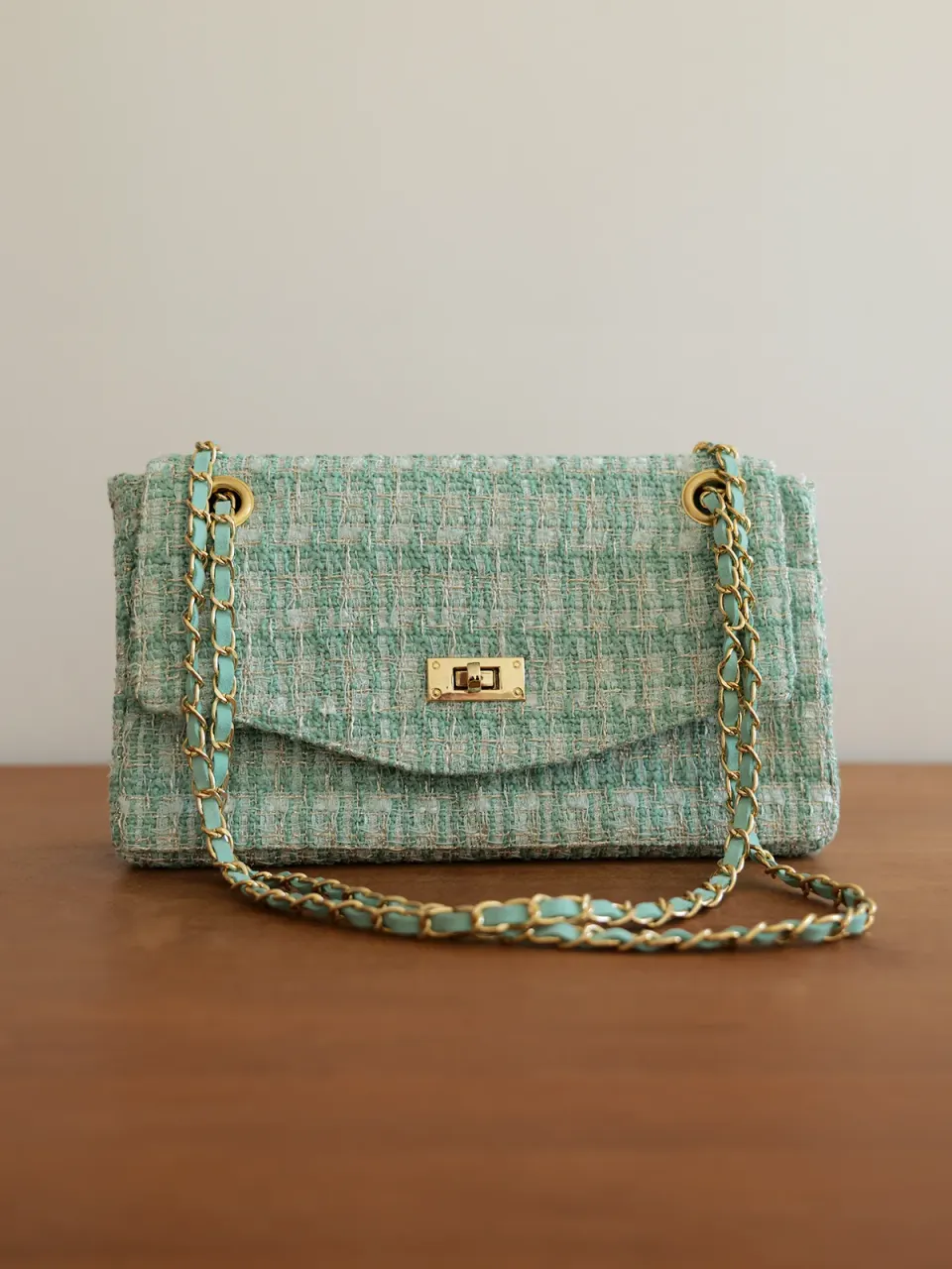 ancea-paris-kits-edgar-kit-sac-tweed-vert-pastel-lurex-dor image 1