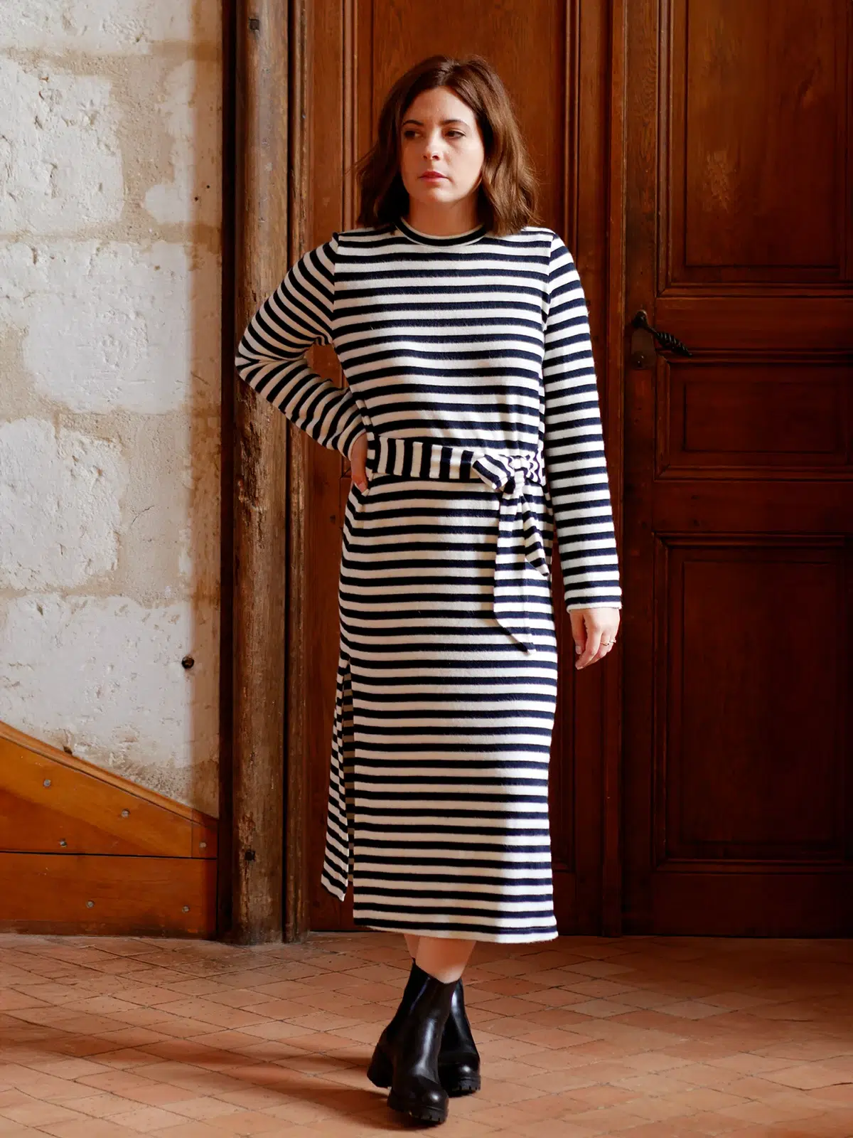 ancea-paris-calie-patron-robe-longue-maille-ceinture image 3