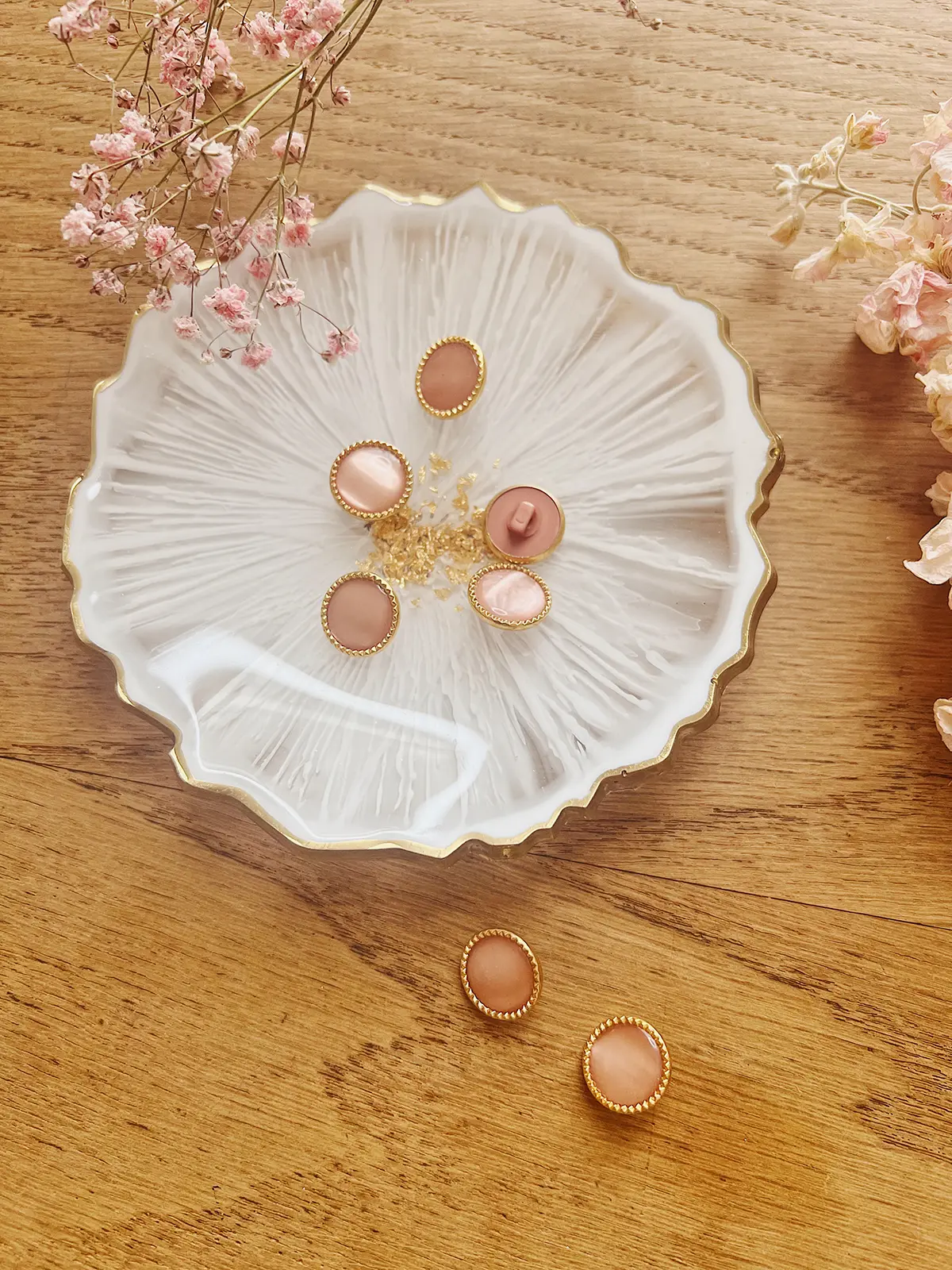 ancea-paris-bouton-vintage-rose-poudr-dor-15-mm image 2