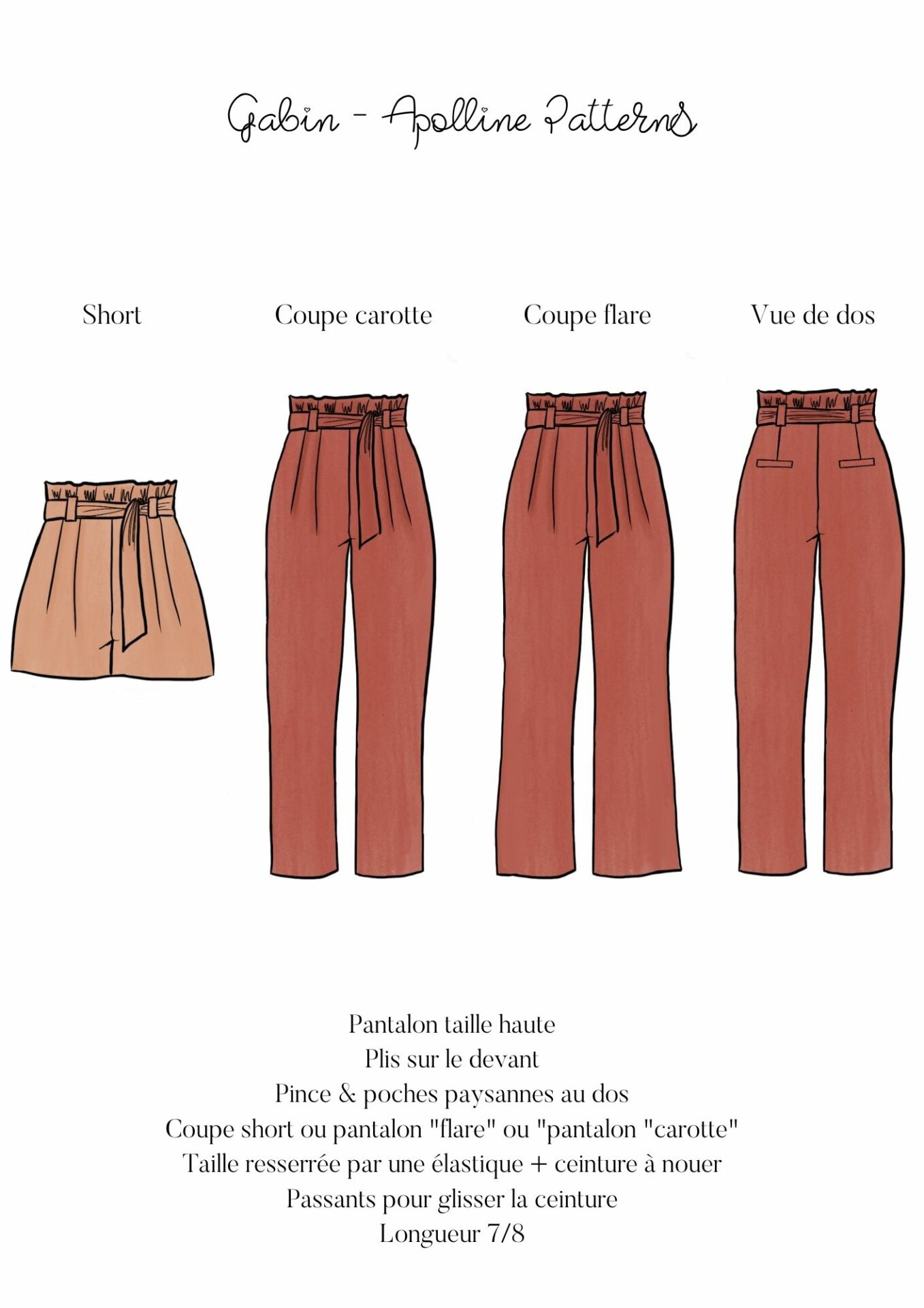 apolline-patterns-gabin-patron-pantalon-paperbag-short-34-58 image 2