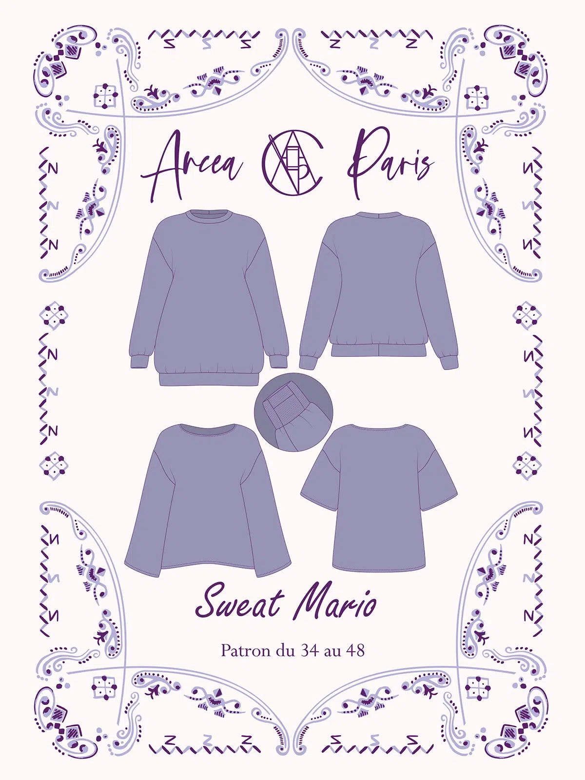 ancea-paris-mario-patron-sweat-ample-col-rond-femme image 2
