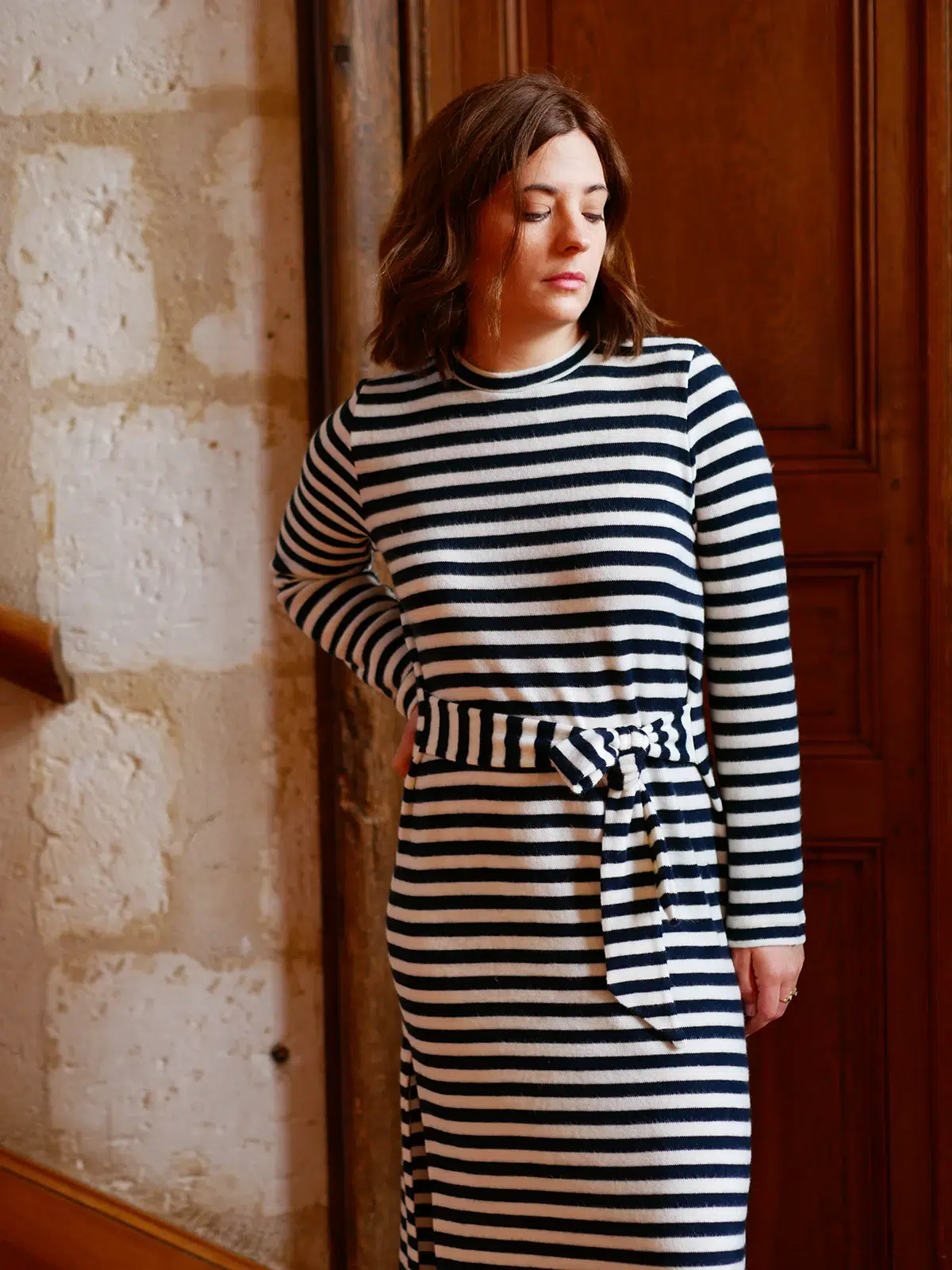 ancea-paris-calie-patron-robe-longue-maille-ceinture image 5
