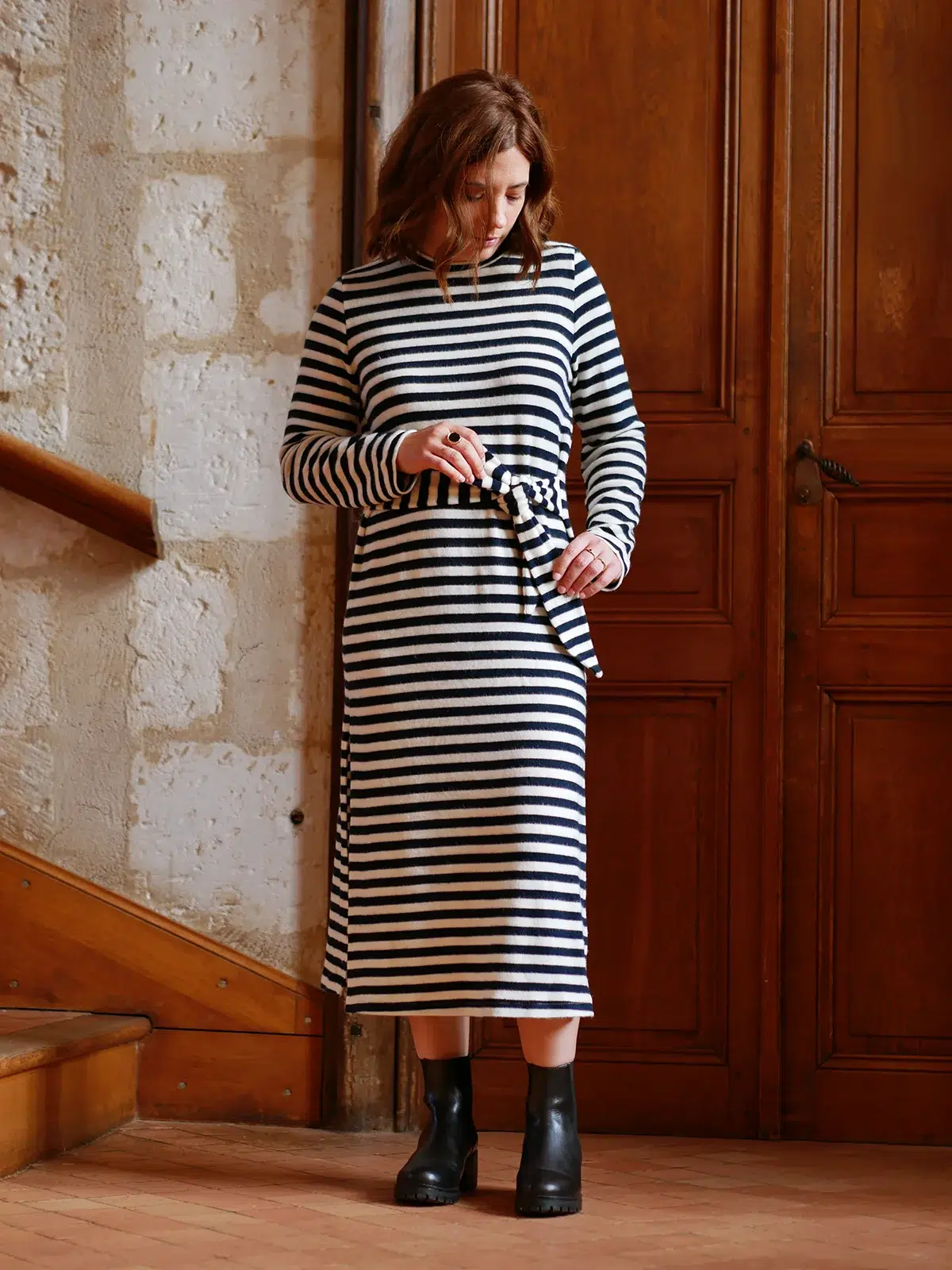 ancea-paris-calie-patron-robe-longue-maille-ceinture image 4